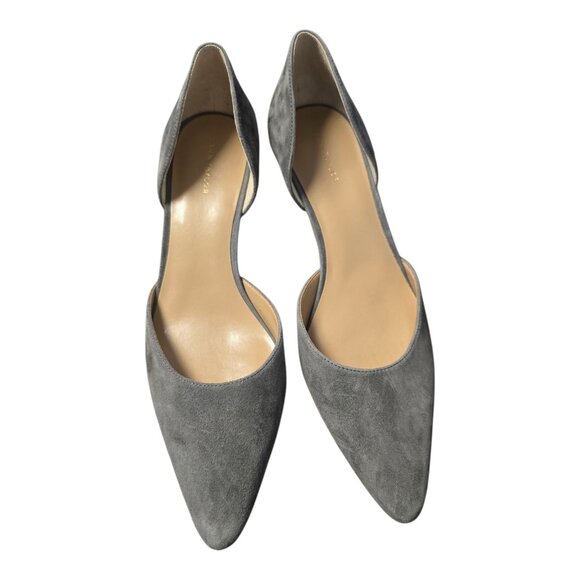 Share Ann Taylor Women's Gray Suede CutOutbNip Toe Kitten Heel Pumps sz 8M - Picture 5 of 7